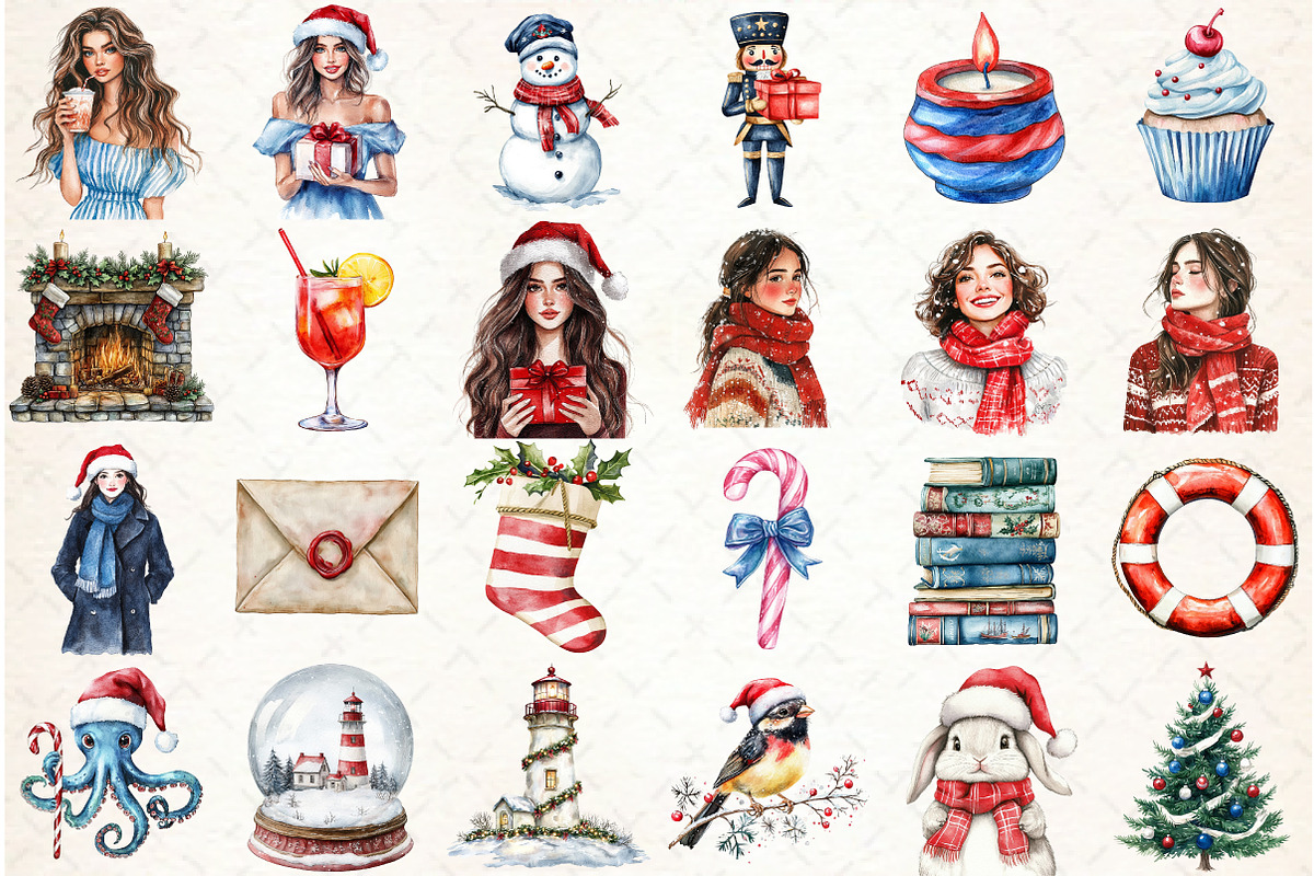 Merry Maritime Christmas Clipart, an Illustration by Libby Wishes (Photo 2 of 7)