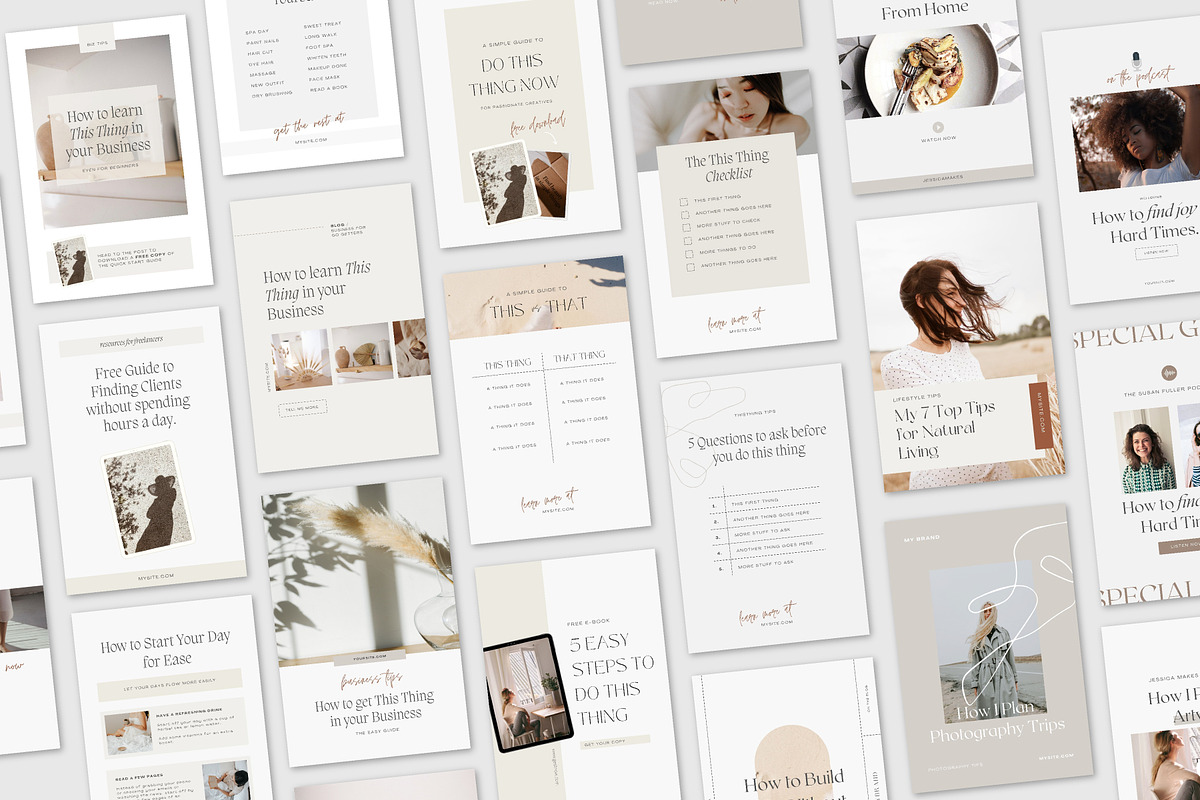 Pinterest Pin Templates for Canva, a Social Media Template by Tabitha Emma (Photo 2 of 10)