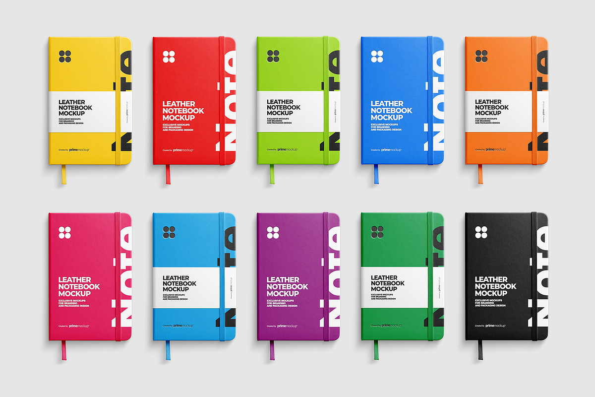 Leather Notebook Hardcover Mockup, a Books & Magazine Mockup by PrimeMockup (Photo 6 of 16)