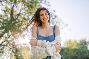 A young pretty girl enjoys nature., a Person Photo by Kolomiyets Viktoriya