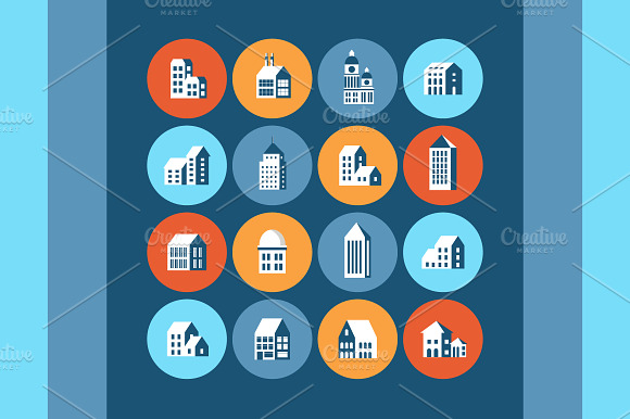 Icons Flat Buildings