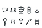 Bundles Set Coffee Roastery Icons, an Outline Icon by adenpinkstore (Thumbnail 12 of 12)