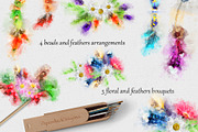 Boho Deer Watercolor Clipart Set, an Illustration by PaperAndCrayons (Thumbnail 4 of 5)