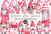Watercolor Valentine Day Gnomes, an Illustration by Designworld (Thumbnail 1 of 4)