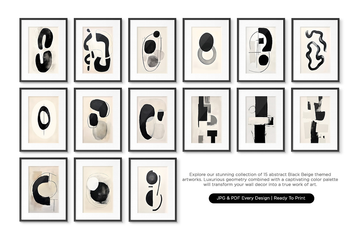 Modern Beige and Black Abstraction, a Decorative Illustration by Vibrand Studio (Photo 5 of 11)