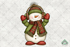 Whimsical Snowman PNG, an Illustration by Craft Nest
