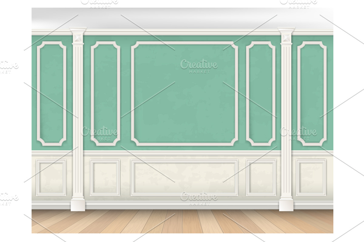 The wall of classic interior. Vector, a Decorative Illustration by belander (Photo 4 of 7)
