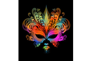 Carnival Festive colored mask on a, an Illustration by Nenahliadava Design