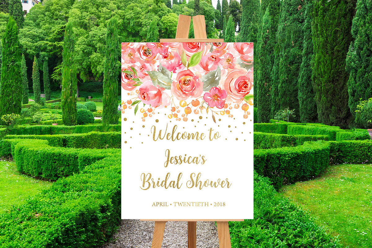 Bridal Shower Decorations Gold Decor, a Stationery Template by DreamsClipArt (Photo 2 of 2)