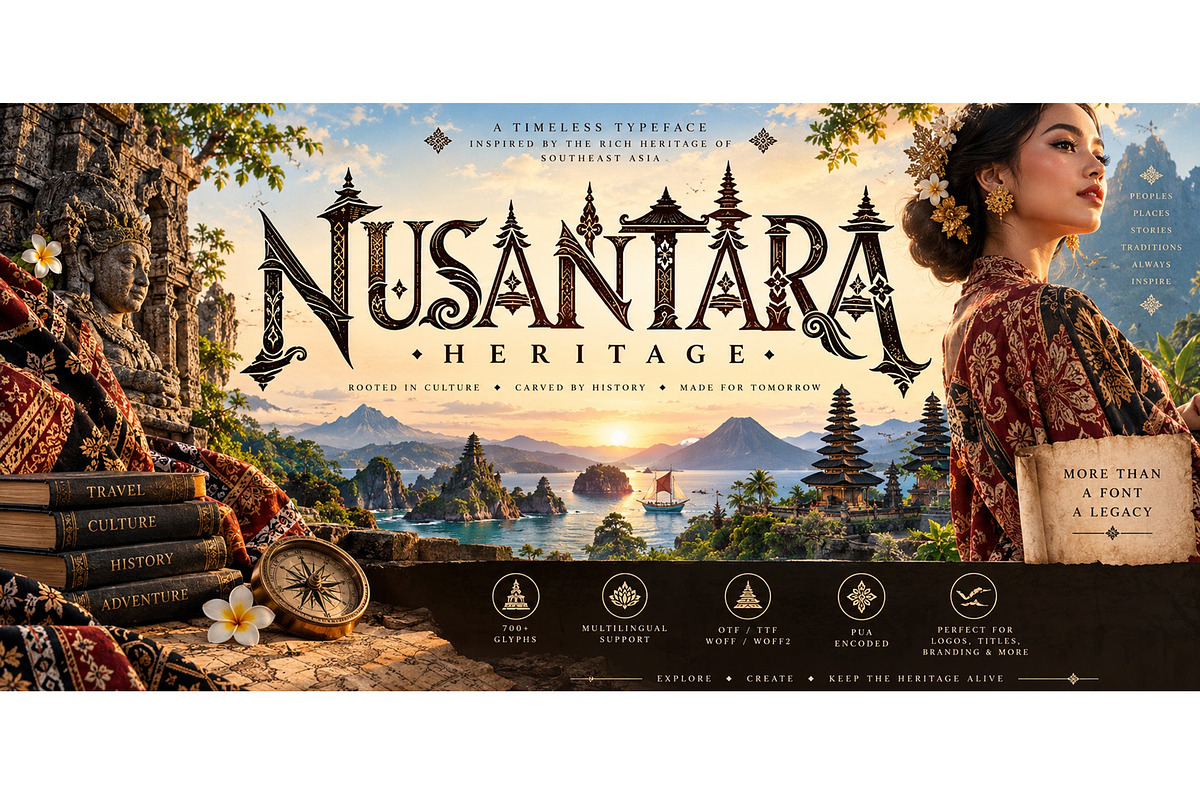Nusantara Heritage, a Symbol Font by Art StoreID (Photo 1 of 12)