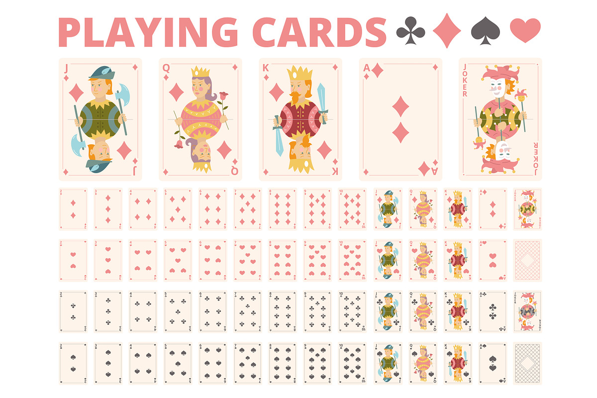 Playing Cards Set - Classic Deck, an Illustration by Ilia Design