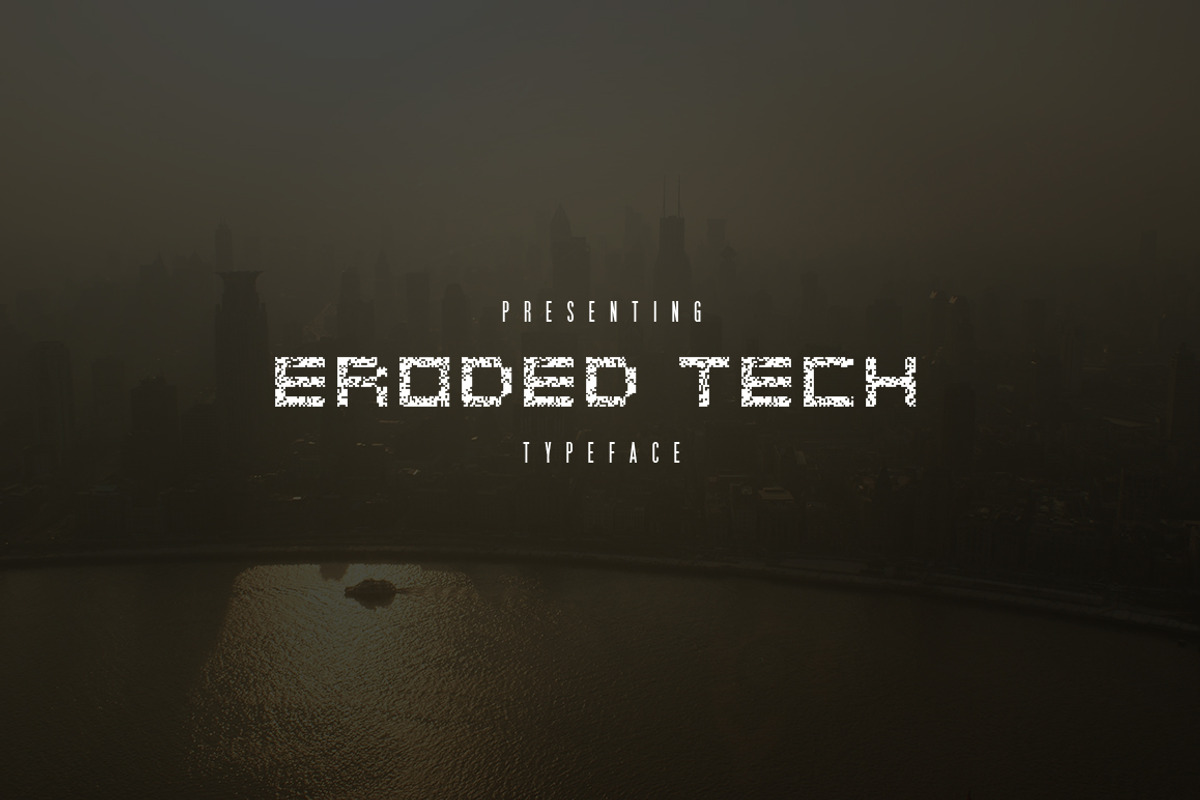 Eroded Tech Typeface