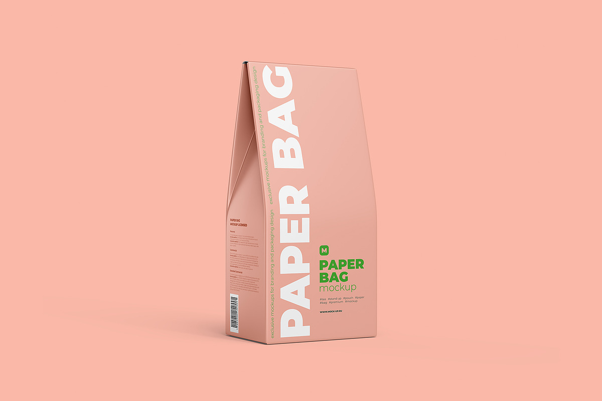 Paper Bag Mockup. Half Side view, a Cups & Container Mockup by easymock (Photo 4 of 10)