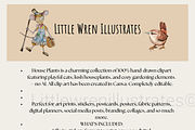 Cozy Plant Lovers Clip Art-Stickers, a Decorative Illustration by Little Wren Illustrates (Thumbnail 3 of 6)