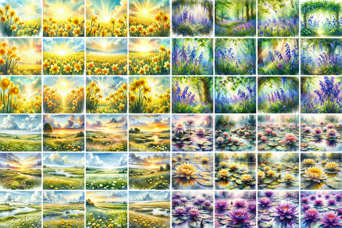 Spring Flowers Watercolor Bundle, a Seasonal Illustration by Flourish Spark (Photo 4 of 7)