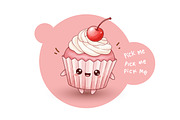 Kawaii Dessert - Clipart Pack., a Food Illustration by OtpirusGraphic (Thumbnail 4 of 4)