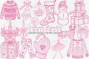 Watercolor Christmas Essentials PNG, a Seasonal Illustration by Canvas Craft (Thumbnail 1 of 10)