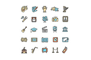 Fine Art Icons Set.