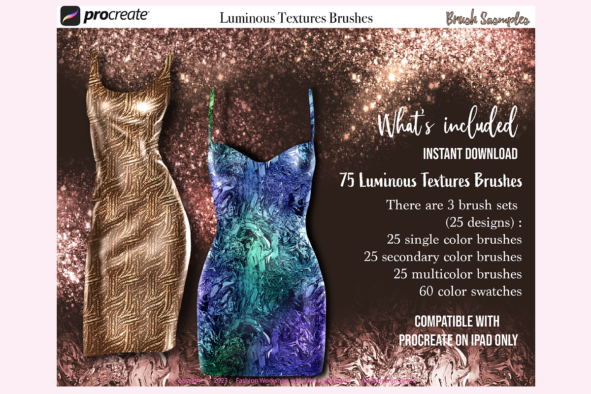 LUMINOUS TEXTURES Procreate Brushes, a Brush Add-On by Fashion Workshop Bkk (Photo 3 of 13)