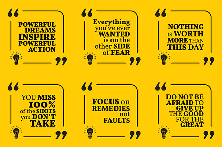 Nine motivational quotes. Set 6/55