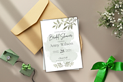 Bridal Shower Green Floral Invite, a Print Template by TheSimplySereneShop (Thumbnail 4 of 4)