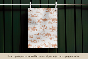 Pumpkin Patch Toile De Jouy Pattern