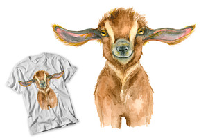 Goat head Watercolor