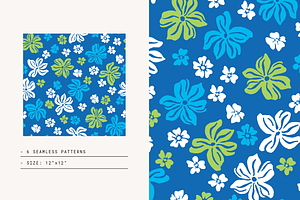 90s Hibiscus Flower Patterns