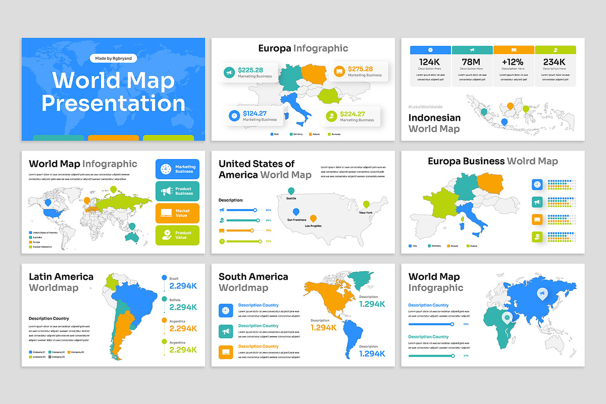 Worldmap Powerpoint preview 2