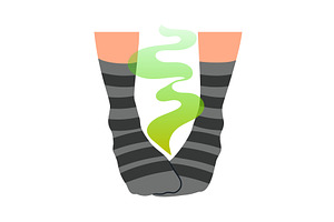 Stinky smell of sweat from socks, a Healthcare Illustration by Stock-Smart-Start
