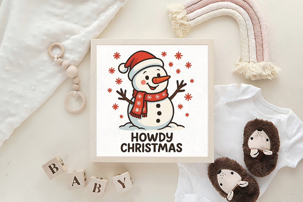Howdy Christmas Snowman PNG, an Illustration by CraftArtStudio (Photo 4 of 4)