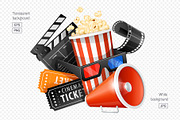 Cinema & Movie Icons (EPS+PNG+JPG), an Object Graphic by LoopAll (Thumbnail 2 of 3)