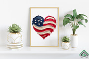 Brushstroke American Flag Heart Png, an Illustration by Craft Nest (Thumbnail 6 of 6)