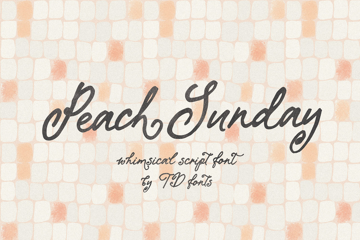 Whimsical script font Peach Sunday, a Script Font by TD fonts (Photo 1 of 9)