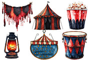 Spooky Circus Clipart, an Illustration by Designworld (Thumbnail 4 of 6)