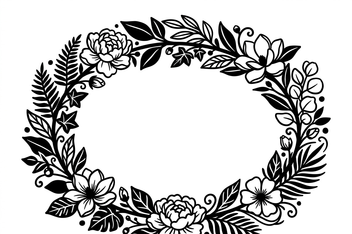 50 Elegant Floral Oval Mirror Frame, a Decorative Illustration by Amazin_art (Photo 29 of 29)