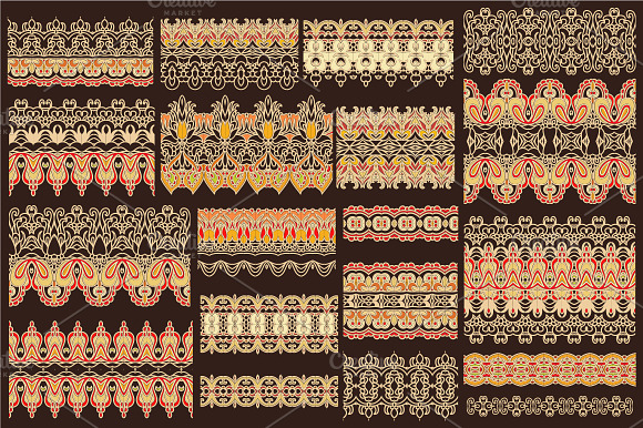 Set of decorative seamless ribbons preview 2