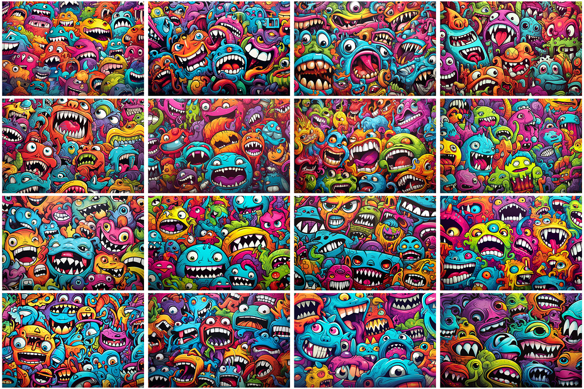 Colorful Monster Graffiti Background, a Background Graphic by Forhadx5 (Photo 2 of 4)