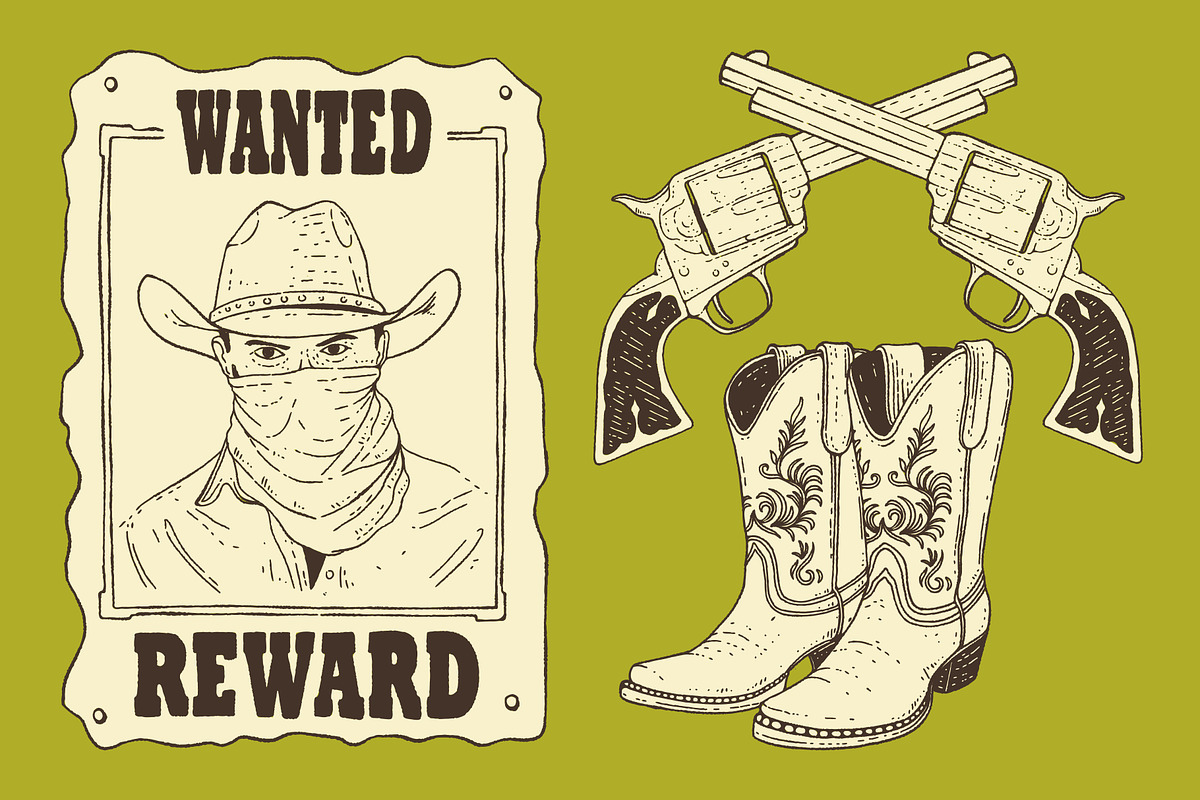 Western Design Set, an Illustration by Bromz Studio (Photo 2 of 5)