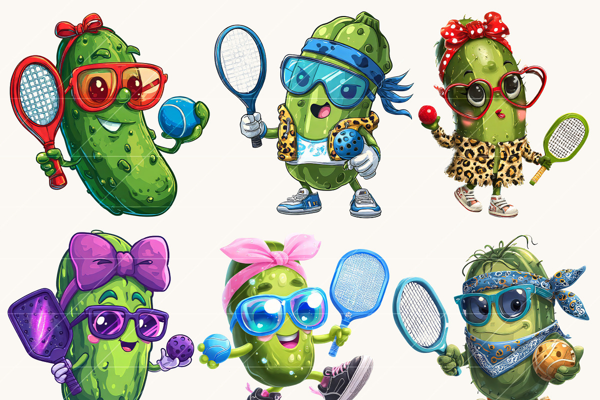 Funny Pickleball Clipart Bundle, an Animal Illustration by Design Scotch (Photo 6 of 8)