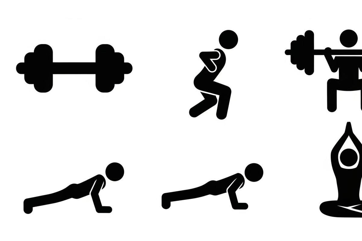 Fitness Workout Silhouette Icon Set, an Illustration by musafir_fashion (Photo 13 of 51)