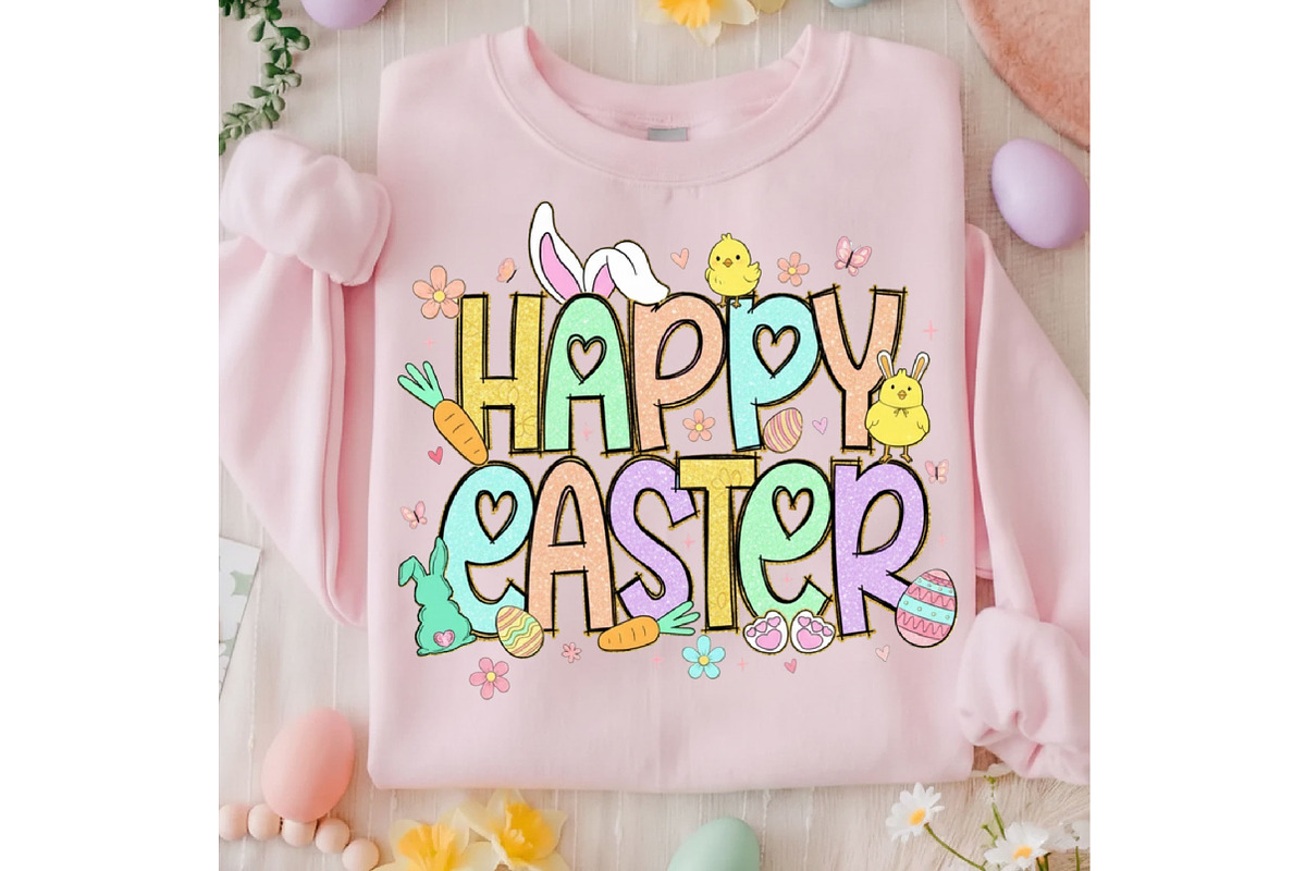 Glitter Happy Easter Png, an Illustration by Designking (Photo 4 of 6)