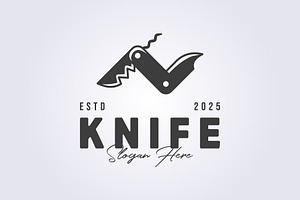 vintage multi knife logo template