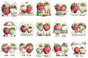 Valentine Strawberry Couple Clipart, an Illustration by OK Design (Thumbnail 3 of 6)