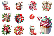 Watercolor Peppermint Christmas, an Illustration by Designworld (Thumbnail 2 of 3)