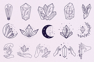 60 Crystal Procreate Stamps