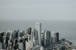 Chicago skyline stock photo containing chicago and city