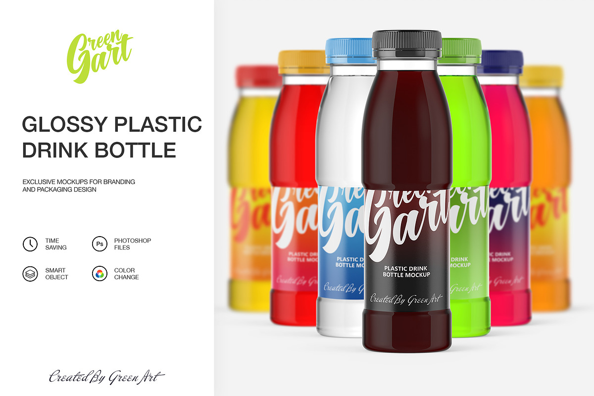 7 PSD plastic drink mockup, a Product Mockup by Green Art (Photo 1 of 6)