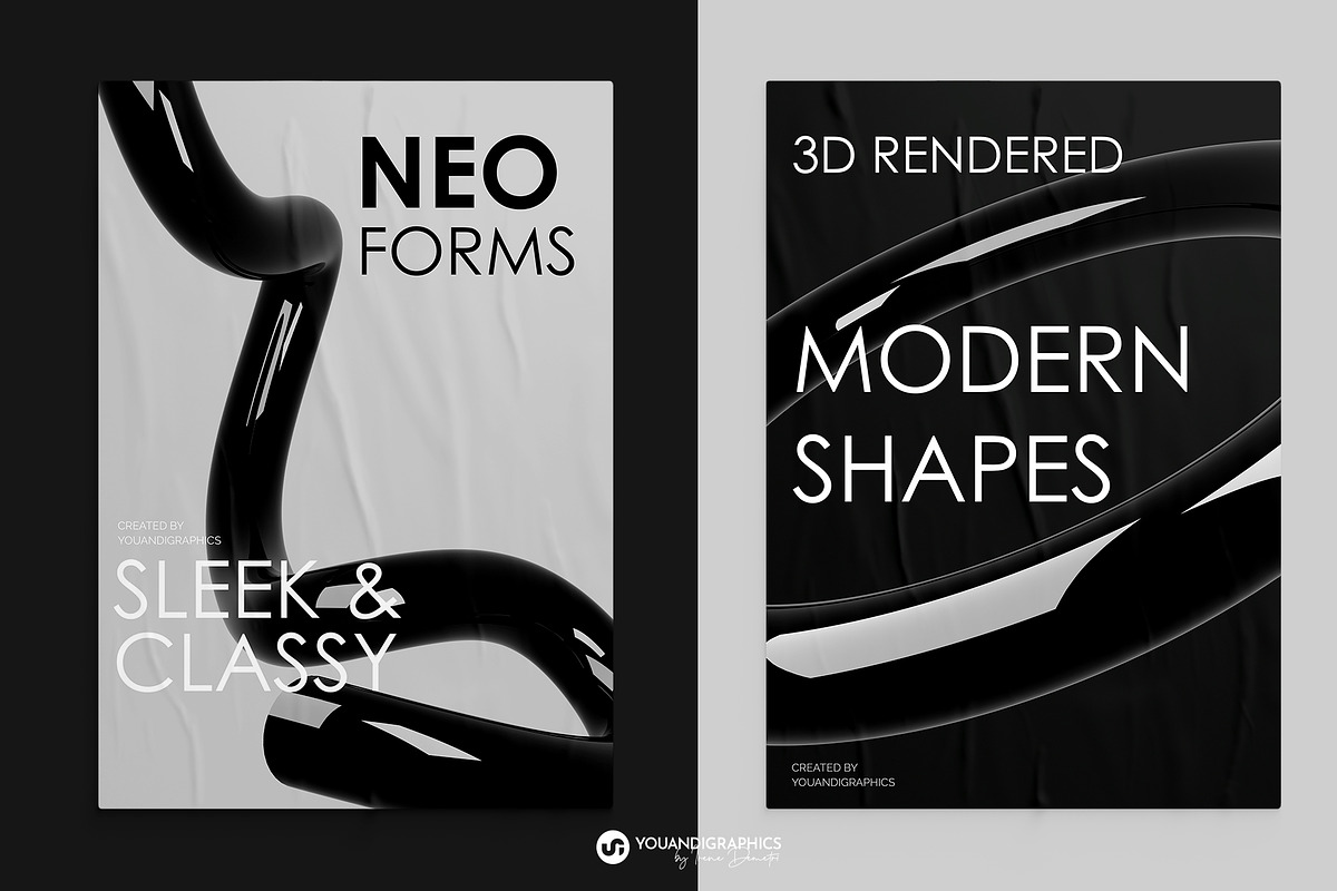 Neo Forms Abstract 3D Elements, a Graphic by Youandigraphics (Photo 3 of 15)