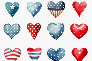 American Flag Heart Clipart